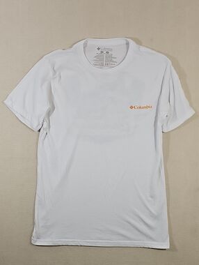 Columbia White Short-Sleeve Tee with Orange Logo